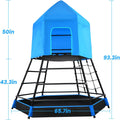 Hapfan 7.8 FT Jungle Gym with Platform & Tent, Climbing Tower for Kids | Includes 3D Assembly Video, Treehouse-shaped Climbing Structure to Spark Kids’ Imagination, Perfect for Backyard Fun