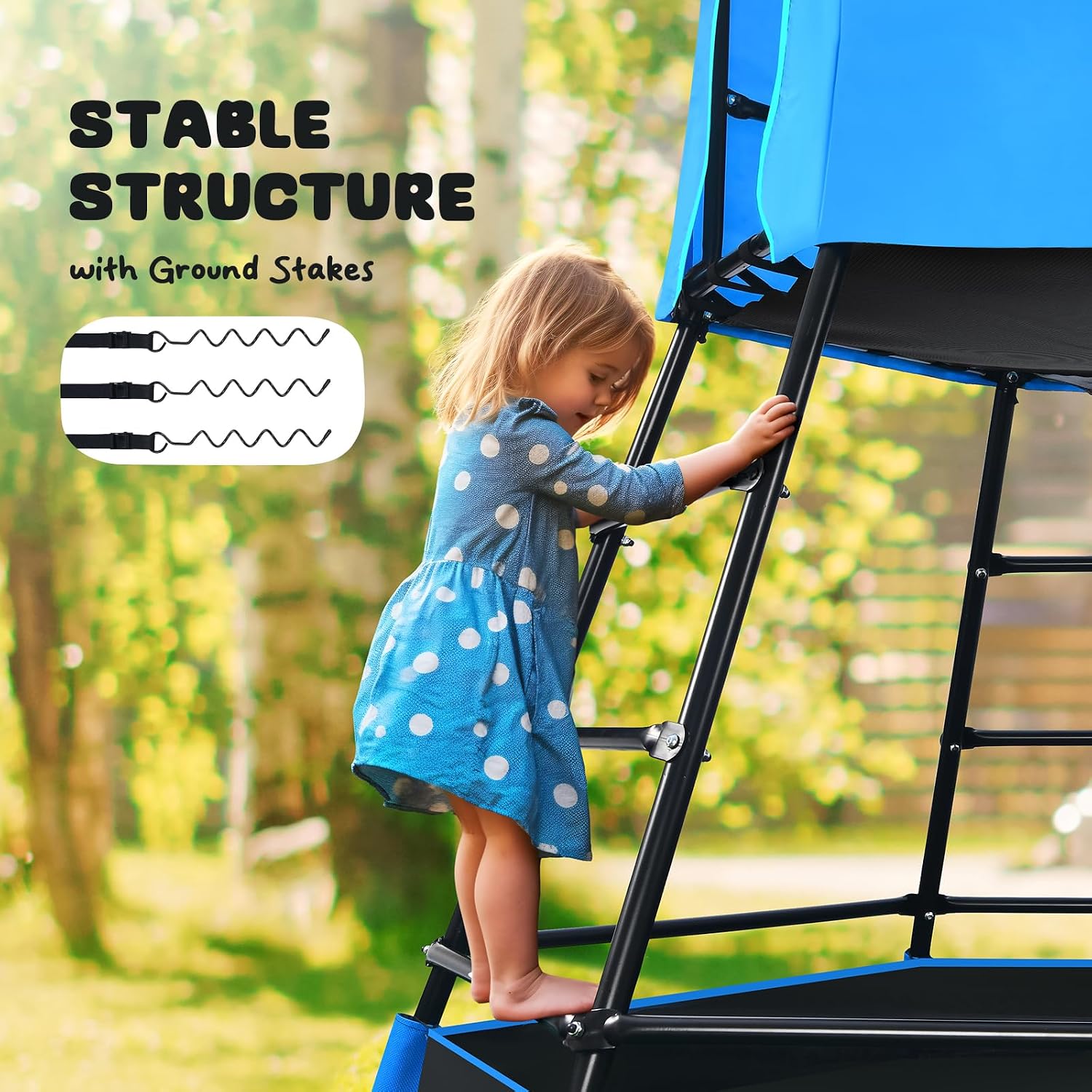 Hapfan 7.8 FT Jungle Gym with Platform & Tent, Climbing Tower for Kids | Includes 3D Assembly Video, Treehouse-shaped Climbing Structure to Spark Kids’ Imagination, Perfect for Backyard Fun