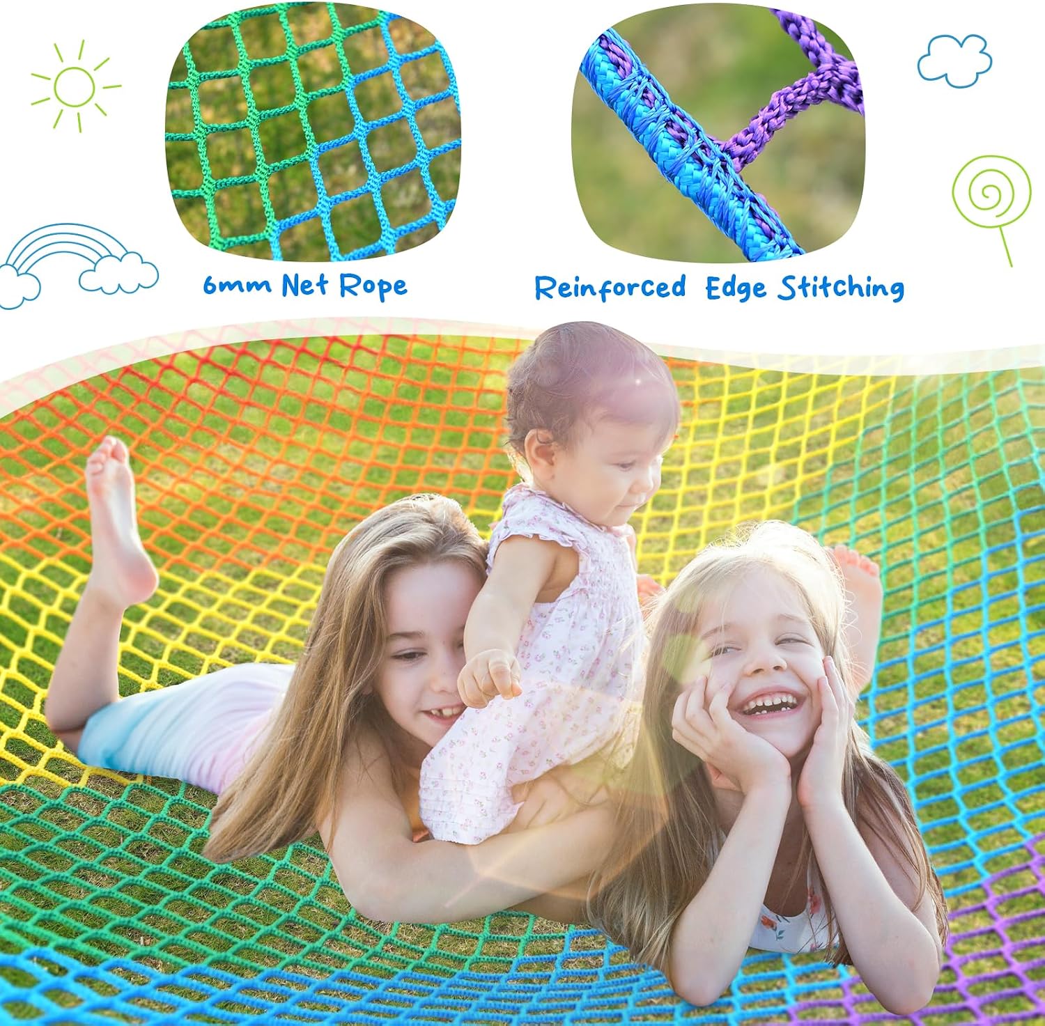 Hapfan 10 ft Climbing Dome with Climbing Cargo Net for Kids 3-12 | Jungle Gym Climber with Net Hammock for Backyard Outside, Outdoor Dome Playset Monkey Bars, Supports 800 lbs, 3D Setup Video