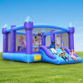 Hapfan 15ft x 12ft Large Bounce House for Big Kids,with 750W Blower-Purple | 5-in-1: Bouncer + Slide + Basketball + Dartboard + Barrier, for Kids 3-12, Holds 6 Kids,Bearing 600lbs,ASTM | CPSC Compliant